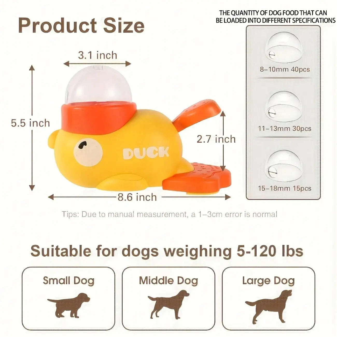 Duck-Shaped Dog Treat Puzzle